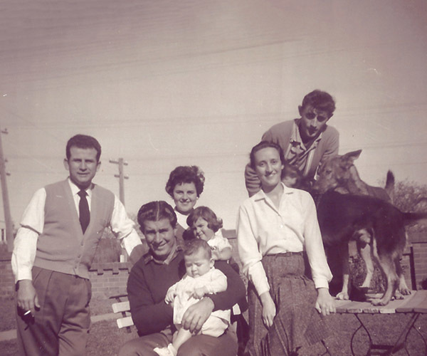 Family snapshot in late 1950's